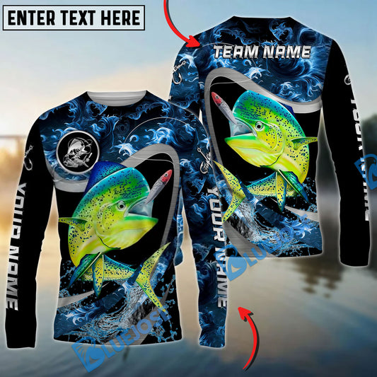 Bluejose Mahi-Mahi Fishing Ocean Wave Predator Custom Name & Team Name 3D Shirts