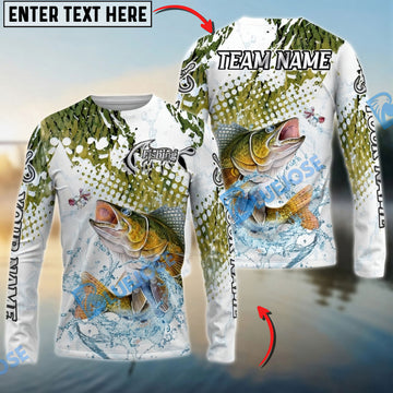 Bluejose Walleye Fishing Skin Clean Sport Style Custom Name & Team Name 3D Shirts