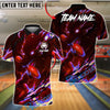 BlueJose Bowling And Pins Electric Wolf Strike Customized Name, Team Name 3D Shirt (4 Colors)