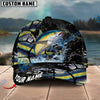 BlueJose Fishing Cracked Texture Gold Black Splash Graphic Personalized Cap (13 Breeds)