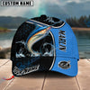BlueJose Blue Hexagon Sport Style Water Splash Personalized Cap (13 Breeds)