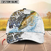 BlueJose Fishing Compass Vintage Art Splash Design Personalized Cap (13 Breeds)