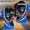 BlueJose Bowling & Pins Eagle American Flag Wings & Strike Ball Customized Name, Team Name 3D Shirt (4 Colors)