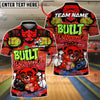 BlueJose Bowling & Pins Built Different Graffiti Teddy Bear Customized Name, Team Name 3D Shirt (4 Colors)
