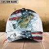 BlueJose Fishing Jump Action American Flag Water Splash Art Personalized Cap (12 Breeds)