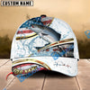 BlueJose Fishing Power Strike Vintage American Flag Design Personalized Cap (12 Breeds)