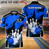 BlueJose Bowling & Pins Explosion Impact Shattered Pins Customized Name, Team Name 3D Shirt (4 Colors)