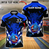BlueJose Bowling & Pins Fire Ball American Style Strike Customized Name, Team Name 3D Shirt (4 Colors)