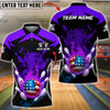 BlueJose Bowling & Pins Fire Ball American Style Strike Customized Name, Team Name 3D Shirt (4 Colors)