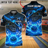 BlueJose Bowling & Pins Dark Dragon Lava Strike Customized Name, Team Name 3D Shirt (4 Colors)