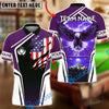 BlueJose Billiards 8-Ball Patriotic Eagle Lightning Design Customized Name, Team Name 3D Shirt (4 Colors)