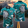 BlueJose Darts Bull Wing Emblem Style Multicolor Options Personalized Name Shirt (4 Colors)