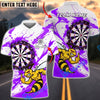 BlueJose Darts Angry Hornet Mascot Paint Splash Multicolor Options Personalized Name Shirt (4 Colors)