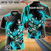 BlueJose Bowling & Pins Bunny Mascot Fire Strike Customized Name, Team Name 3D Shirt (4 Colors)