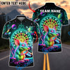 BlueJose Darts Neon Galaxy Mouse Smoke Dartboard Personalized Name, Team Name Unisex Shirt (4 Colors)
