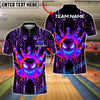 BlueJose Bowling And Pins Cyberpunk Evil Ball Customized Name, Team Name 3D Shirt (4 Colors)