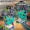 BlueJose Bowling Graffiti Street Art Character Customized Name, Team Name 3D Shirt (4 Colors)