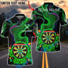 BlueJose Darts Neon Happy Dartboard Character Star Glow Multicolor Options Personalized Name Shirt (4 Colors)