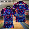 BlueJose Bowling & Pins Cyber Neon Bowling Graffiti Style Customized Name, Team Name 3D Shirt (4 Colors)