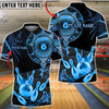 BlueJose Bowling & Pins Royal Gold Mandala Crown Customized Name, Team Name 3D Shirt (6 Colors)