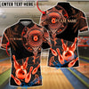 BlueJose Bowling & Pins Royal Gold Mandala Crown Customized Name, Team Name 3D Shirt (6 Colors)