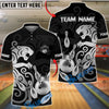 BlueJose Bowling & Pins Black Gold Panther Crown Customized Name, Team Name 3D Shirt (6 Colors)