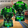 BlueJose Bowling & Pins Neon Smiling Bowling Ball Beer Party Style Customized Name, Team Name 3D Shirt (4 Colors)