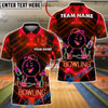 BlueJose Bowling & Pins Neon Smiling Bowling Ball Beer Party Style Customized Name, Team Name 3D Shirt (4 Colors)