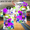 BlueJose Bowling & Pins American Skull Graffiti Bowling Style Customized Name, Team Name 3D Shirt (4 Colors)