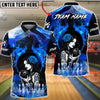 BlueJose Bowling & Pins Sexy Gothic Woman Flame Rose Customized Name, Team Name 3D Shirt (4 Colors)