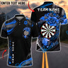 BlueJose Darts Minimal Dartboard Floral Swirl Modern Clean Style Personalized Name, Team Name Unisex Shirt (4 Colors)