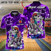 BlueJose Bowling & Pins American Patriot Skeleton Cigar Art Customized Name, Team Name 3D Shirt (4 Colors)
