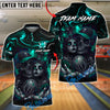 BlueJose Bowling & Pins Bloody Skull Couple Horror Art Customized Name, Team Name 3D Shirt (4 Colors)