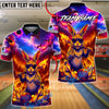 BlueJose Bowling & Pins Fire Rebel Bunny Galaxy Customized Name, Team Name 3D Shirt (4 Colors)