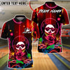 BlueJose Bowling & Pins Neon Panda Money Style Customized Name, Team Name 3D Shirt (4 Colors)