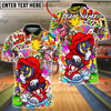 BlueJose Bowling & Pins Street Sticker Hoodie Bowler Customized Name, Team Name 3D Shirt (4 Colors)