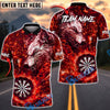 BlueJose Darts Wolf Fire Dartboard Fantasy Art Personalized Name, Team Name Unisex Shirt (4 Colors)