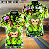 BlueJose Bowling & Pins Graffiti Monkey Fire Ball Street Art Customized Name, Team Name 3D Shirt (4 Colors)