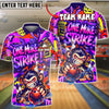 BlueJose Bowling & Pins Angry Monkey One More Strike Graffiti Style Customized Name, Team Name 3D Shirt (4 Colors)