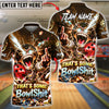BlueJose Bowling And Pins Funny Graphic Space Monkey Lightning Explosion Customized Name, Team Name 3D Shirt (6 Colors)