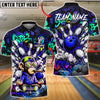 BlueJose Bowling And Pins Graffiti Monkey Street Art Explosion Customized Name, Team Name 3D Shirt (6 Colors)