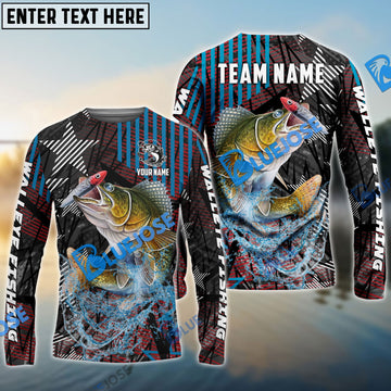 Bluejose Walleye Fishing Rising Star Custom Name & Team Name 3D Shirts