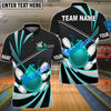 BlueJose Bowling And Pins Point Tornado Pattern Multicolor Customized Name 3D Shirt (4 Colors)