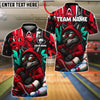 BlueJose Bowling And Pins Graffiti Wolf Streetwear Design Customized Name, Team Name 3D Shirt (4 Colors)