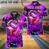 BlueJose Bowling And Pins Beer Shark Customized Name, Team Name 3D Shirt (4 Colors)