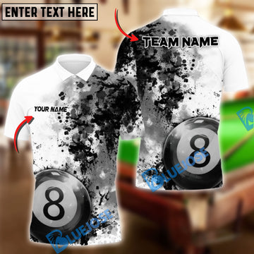 BlueJose Billiards Ball 8 Paintful Personalized Name Shirt (4 Colors)