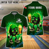 BlueJose Bowling And Pins Flaming Pin Beer Lover Customized Name, Team Name 3D Shirt (4 Colors)