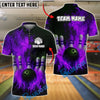 BlueJose Bowling And Pins Big Flame Customized Name, Team Name 3D Shirt (4 Colors)
