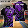 BlueJose Bowling And Pins Color Paint Customized Name, Team Name 3D Shirt (4 Colors)