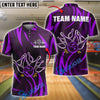 BlueJose Bowling Neon Explosion Customized Name, Team Name 3D Shirt (4 Colors)
